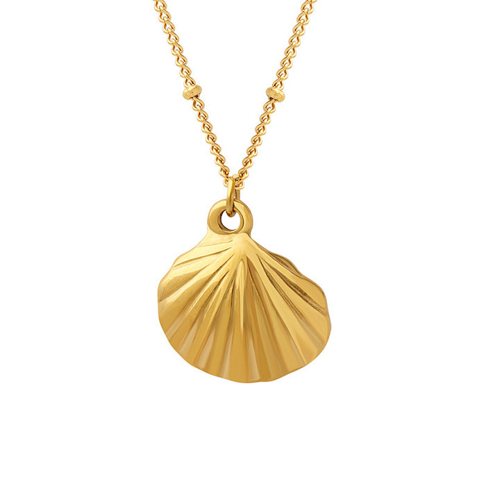 Elegant Shell Stainless Steel Pendant Necklace Plating Stainless Steel  Necklaces