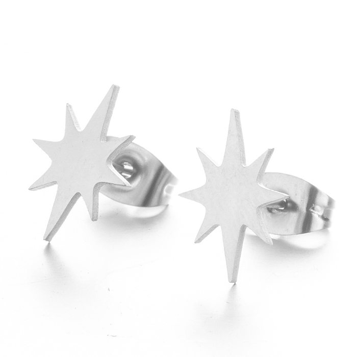 Simple Octagonal Starlight Glossy Alloy Earrings