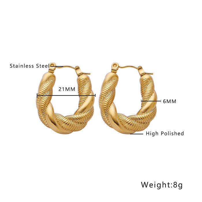 1 Pair IG Style U Shape Plating Stainless Steel Earrings