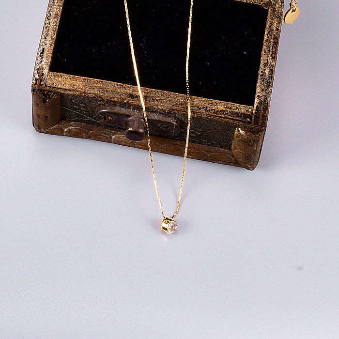 Jóias moda seis garras diamante corrente de bambu colar de aço inoxidável joias por atacado