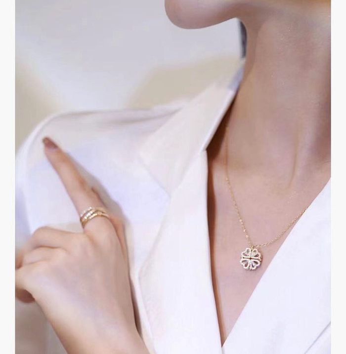 Simple Style Commute Letter Stainless Steel Inlay Rhinestones Pendant Necklace