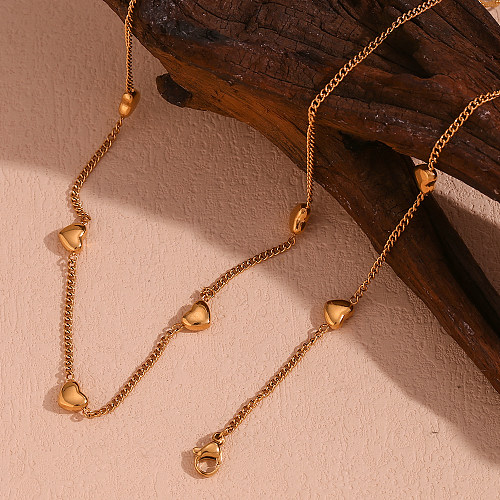 Collar pendiente plateado oro simple del acero inoxidable 18K de la forma del corazón del estilo en bulto