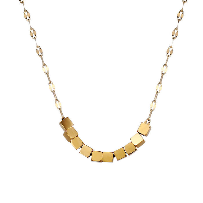 Einfache, einfarbige, vergoldete Halskette aus Edelstahl in großen Mengen