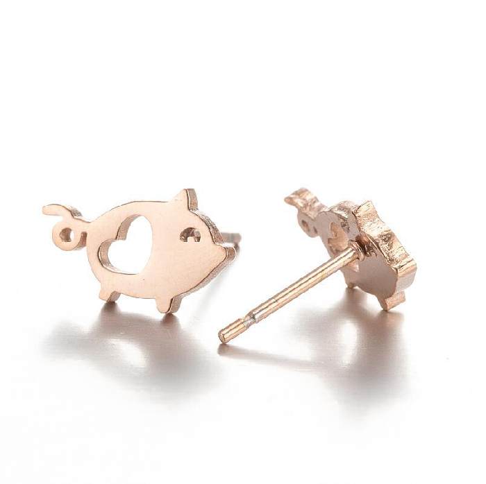 Simple Style Animal Stainless Steel  Ear Studs 1 Pair