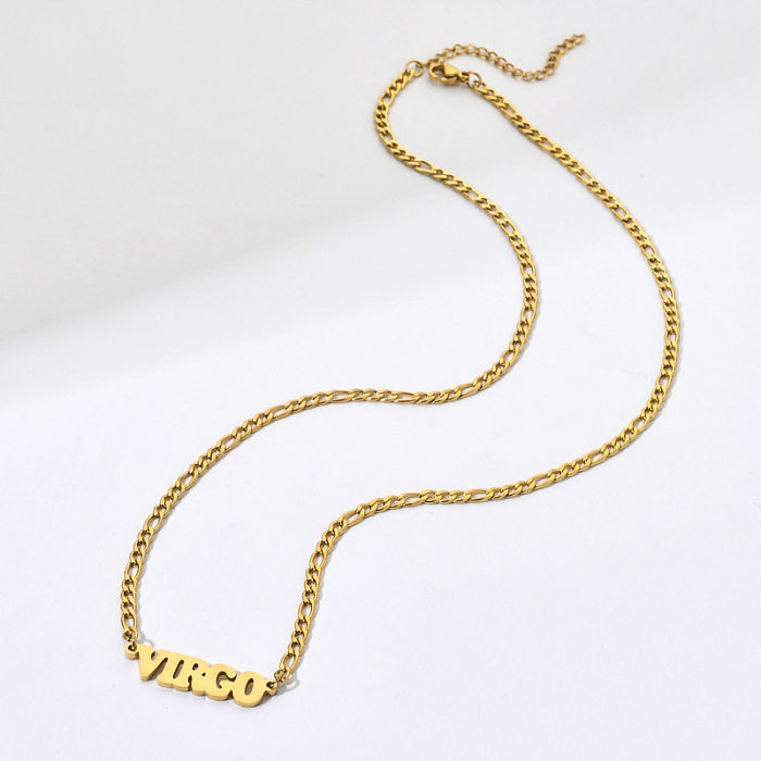 Schlichte Buchstaben-Halskette aus vergoldetem Edelstahl