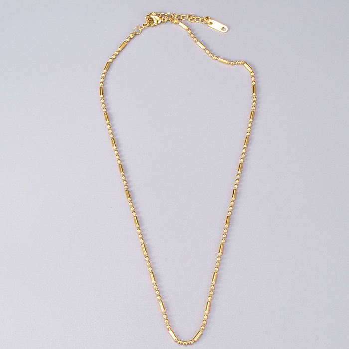 1 Piece Simple Style Solid Color Stainless Steel Necklace