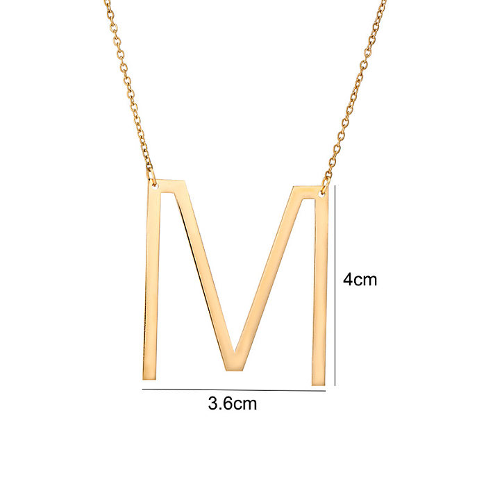 Simple Style Letter Stainless Steel  Stainless Steel Plating Necklace