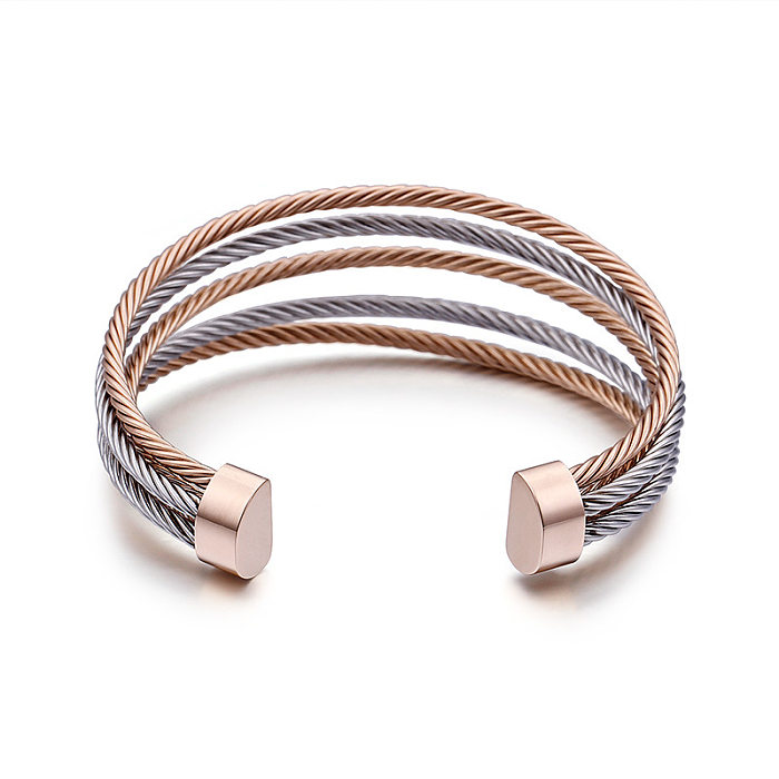 European And American Jewelry Simple Fashion C-shaped Opening Multi-layer Women's Bracelet