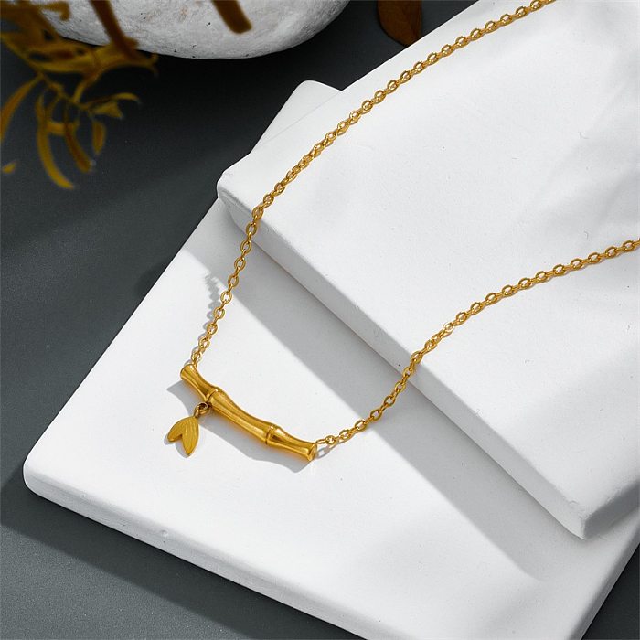 Simple Style Bamboo Stainless Steel Necklace