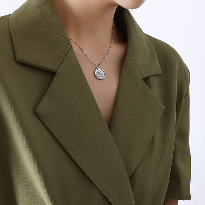 Collier pendentif en acier inoxydable Fashion Star, placage de colliers en acier inoxydable