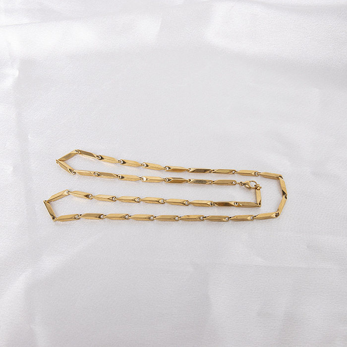 Hip-Hop-Halskette aus einfarbigem, vergoldetem Edelstahl