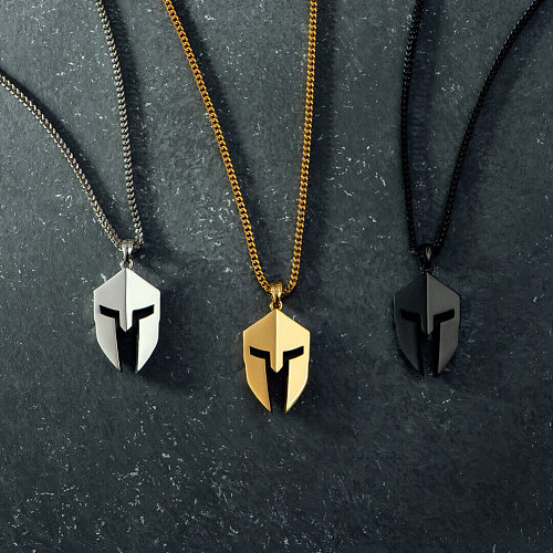 Simple Style Mask Stainless Steel  Pendant Necklace Plating Stainless Steel  Necklaces