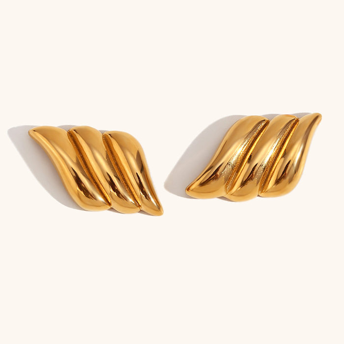 1 Pair Lady Geometric Plating Stainless Steel  18K Gold Plated Ear Studs