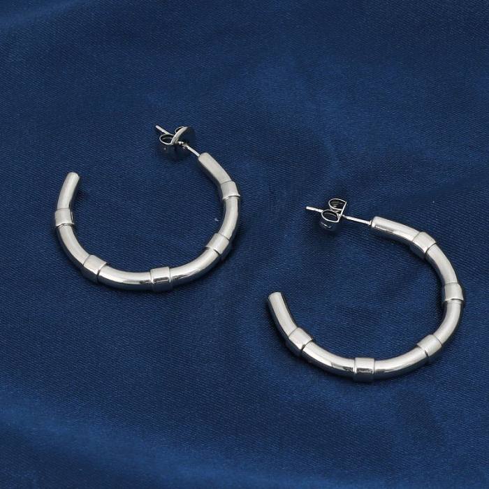 1 par de brincos de orelha de aço inoxidável estilo moderno casual em forma de C