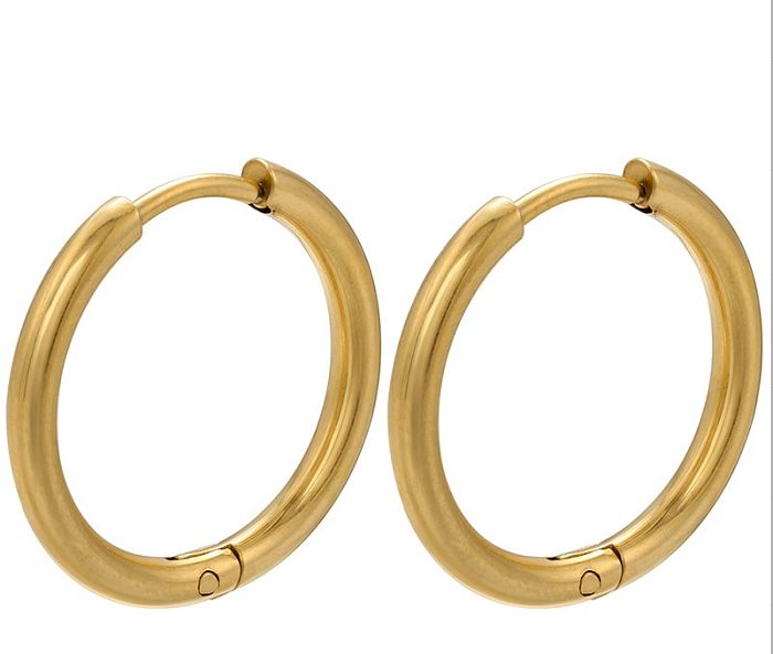 Fashion Solid Color Stainless Steel  Hoop Earrings Plating Stainless Steel  Earrings 1 Pair