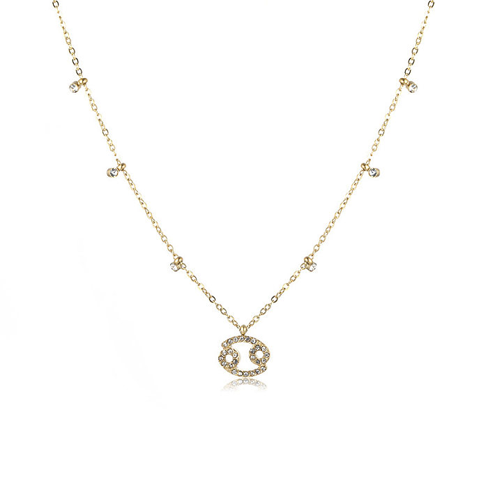 Halskette mit Anhänger „Basic Constellation“ aus Edelstahl mit Inlay und vergoldetem Zirkon