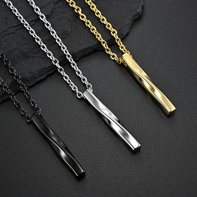 Fashion Solid Color Stainless Steel  Pendant Necklace 1 Piece