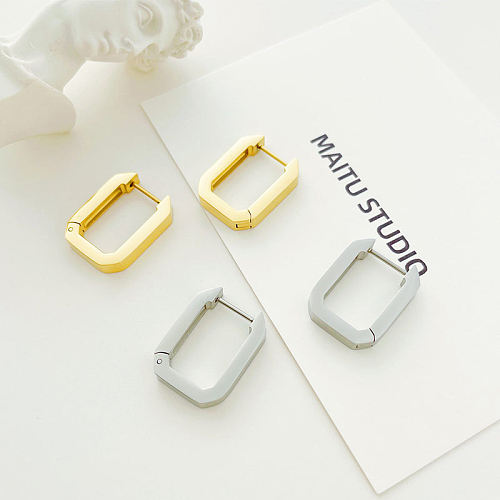 1 Pair Simple Style Geometric Plating Stainless Steel  14K Gold Plated Earrings