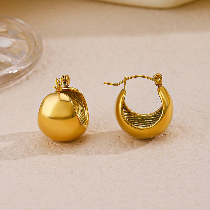 1 Paar Retro-Ohrringe aus Edelstahl mit geometrischer Beschichtung