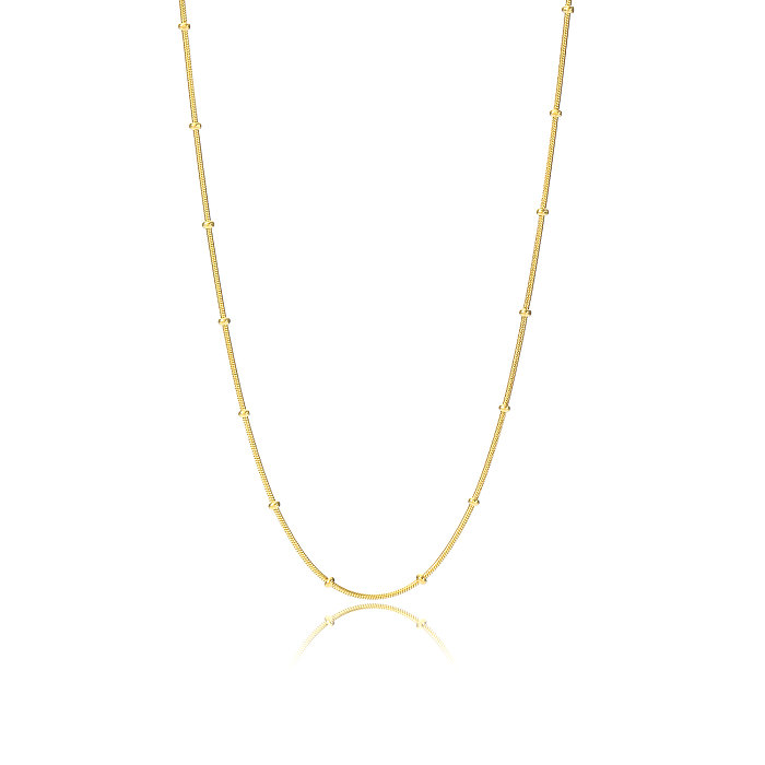 Simple Style Commute Solid Color Stainless Steel  Plating 14K Gold Plated Necklace