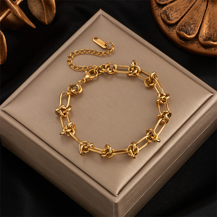 Bracelets plaqués or en acier titane géométrique à la mode