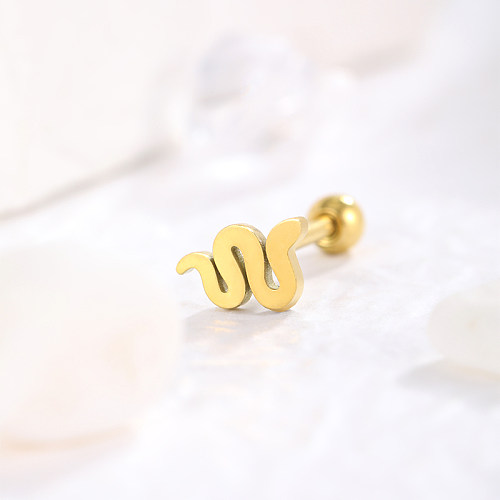 1 Piece Retro Commute Snake Plating Stainless Steel  Ear Studs