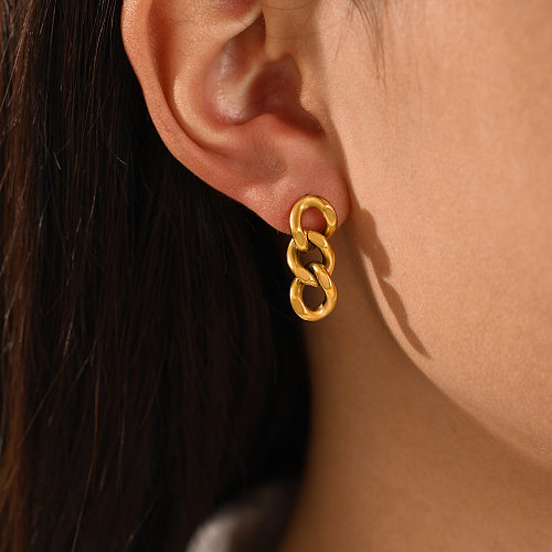 Fashion Geometric Stainless Steel  Gold Plated Drop Earrings 1 Pair
