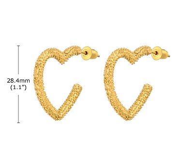 1 Pair Simple Style Heart Shape Plating Stainless Steel  Gold Plated Ear Studs