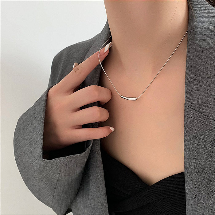 Basic Commute Geometric Stainless Steel Necklace