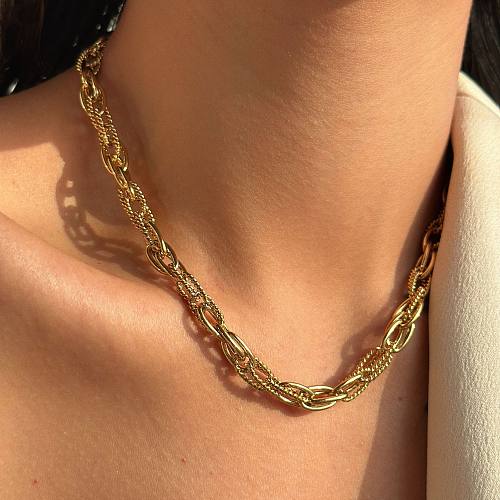 Wholesale Simple Style Solid Color Stainless Steel Necklace