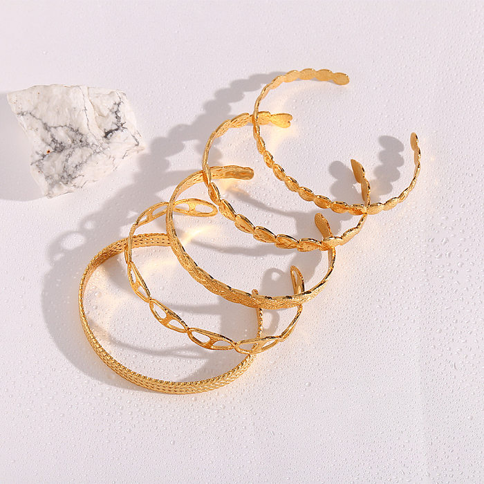 Bracelet de placage en acier inoxydable de couleur unie à la mode 1 pièce