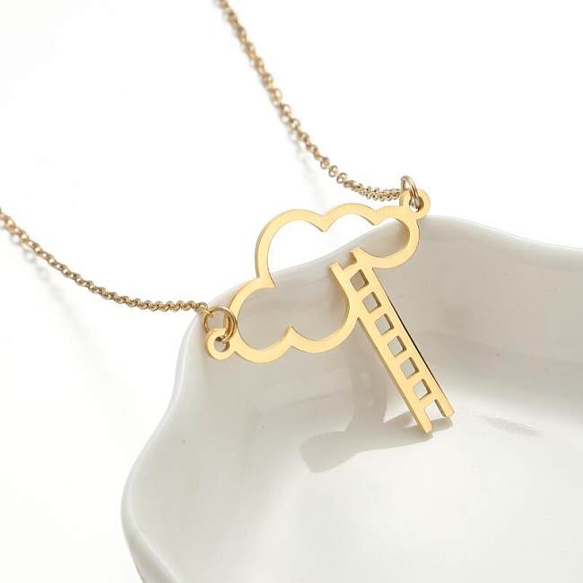 1 Piece Fashion Clouds Stainless Steel  Hollow Out Necklace