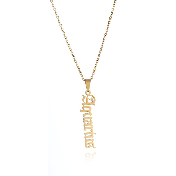 1 Stück modische Halskette mit Buchstaben-Anhänger aus Edelstahl