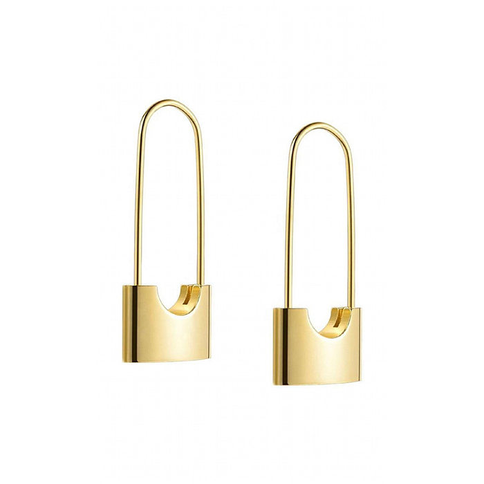 1 Paar Damen-Ohrringe in U-Form aus 18 Karat vergoldetem Edelstahl
