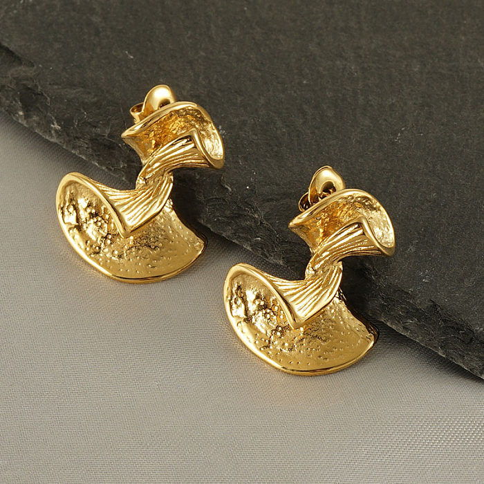 1 Pair Original Design Bow Knot Stainless Steel  Plating 18K Gold Plated Ear Studs