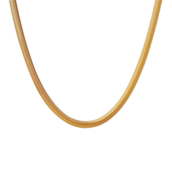 1 Stück schlichte, einfarbige Halskette mit Edelstahlbeschichtung