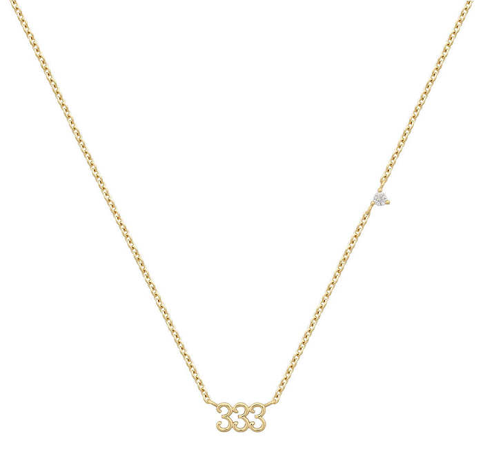 Basic Number Stainless Steel Plating 18K Gold Plated Necklace