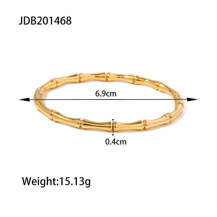 Simple Style Bamboo Stainless Steel Plating Bangle 1 Piece