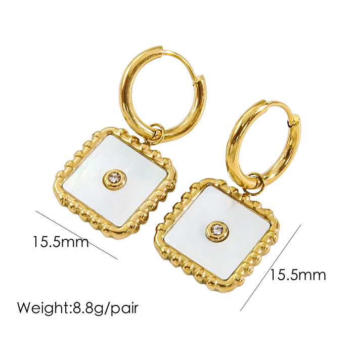 1 Pair Modern Style Star Eye Plating Inlay Stainless Steel  Zircon 14K Gold Plated Earrings
