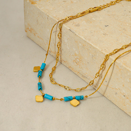 1 Stück modische vierblättrige Kleeblatt-Armbänder aus Titanstahl mit Perlenbeschichtung