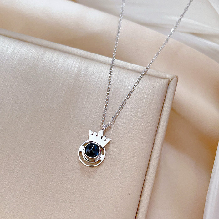 Artistic Crown Stainless Steel Plating Pendant Necklace