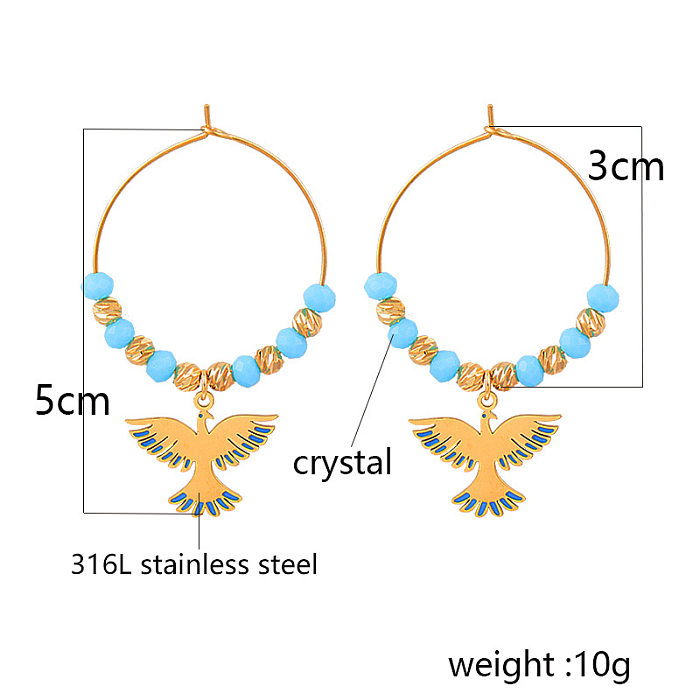 Ethnic Style Eagle Stainless Steel Earrings 1 Pair