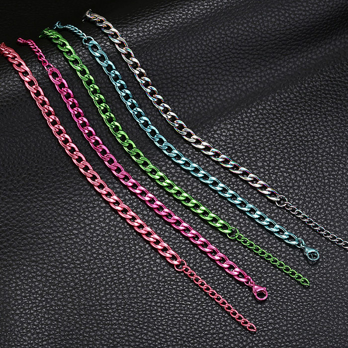 Bracelets plaqués en acier inoxydable géométriques hip-hop