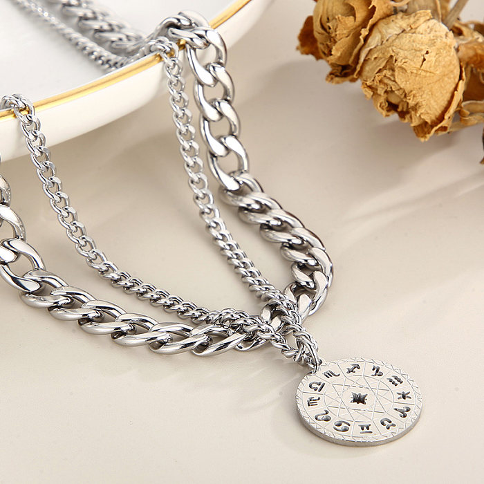 Modern Style Constellation Stainless Steel  Stainless Steel Plating 18K Gold Plated Layered Necklaces