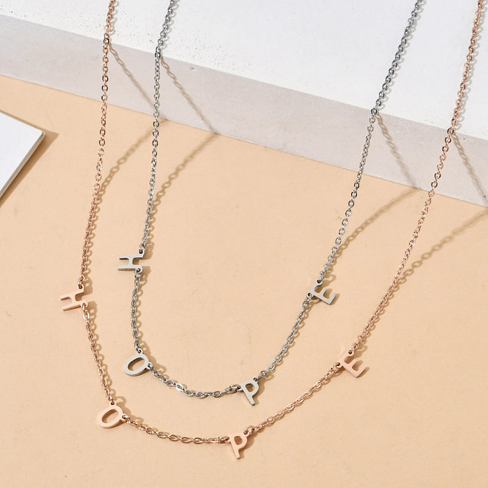 Elegant Lady Letter Stainless Steel  Plating Necklace