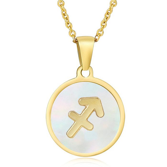 Fashion Constellation Stainless Steel Plating Pendant Necklace 1 Piece