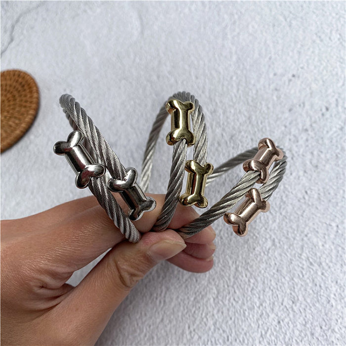 Casual Cool Style Unforgettable Stainless Steel Knitting Bracelets