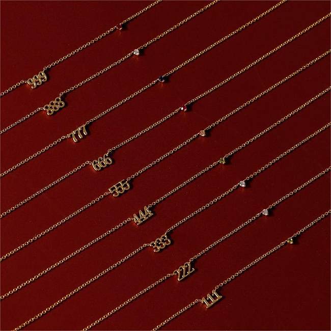 Casual Vacation Simple Style Number Stainless Steel  Plating Gold Plated Choker
