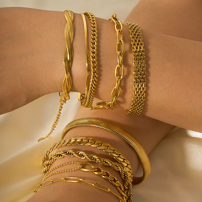 Modern Style Geometric Stainless Steel Plating Gold Plated Bracelets