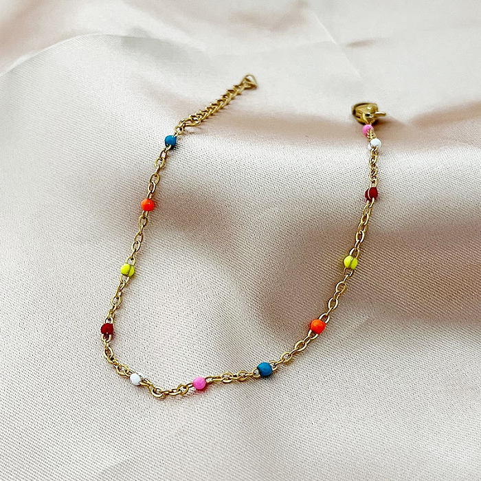 Bracelets à chaîne en acier inoxydable de couleur unie de style simple
